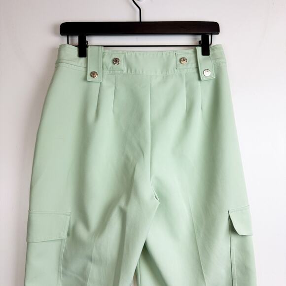 WHBM White House Black Market Light Green Wide Leg Cargo Pants HR 30” - 6 - Picture 5 of 10